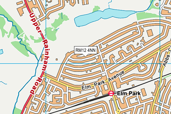 RM12 4NN map - OS VectorMap District (Ordnance Survey)