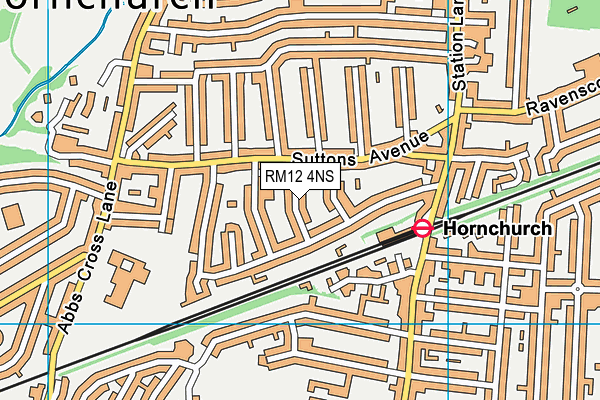 RM12 4NS map - OS VectorMap District (Ordnance Survey)