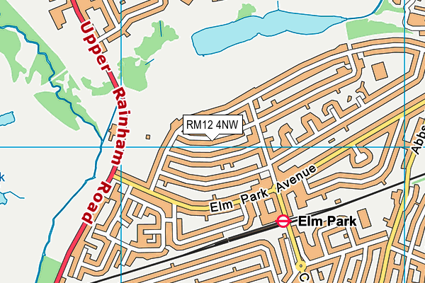 RM12 4NW map - OS VectorMap District (Ordnance Survey)