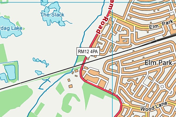 RM12 4PA map - OS VectorMap District (Ordnance Survey)