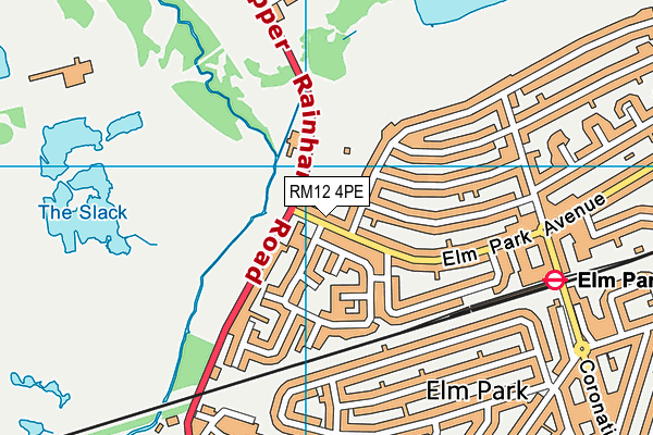 RM12 4PE map - OS VectorMap District (Ordnance Survey)