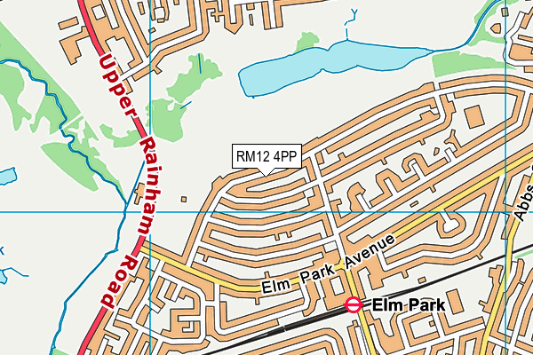 RM12 4PP map - OS VectorMap District (Ordnance Survey)