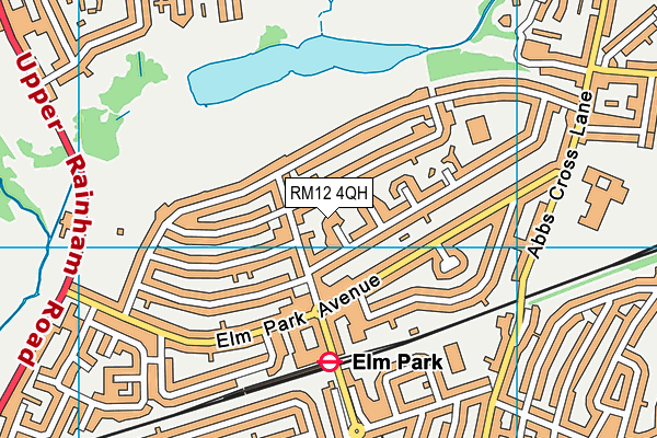 RM12 4QH map - OS VectorMap District (Ordnance Survey)