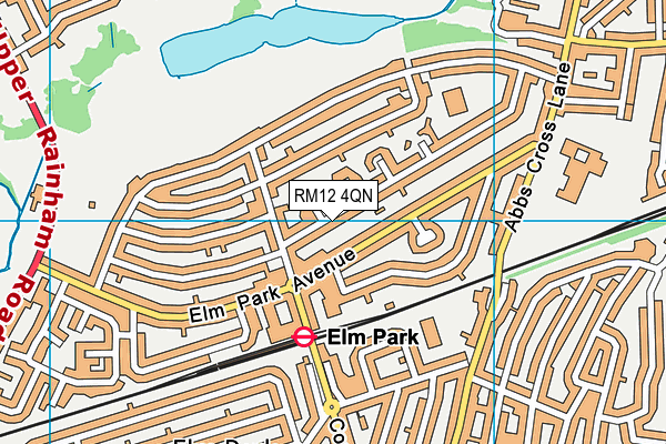 RM12 4QN map - OS VectorMap District (Ordnance Survey)