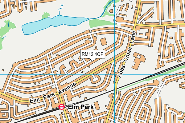 RM12 4QP map - OS VectorMap District (Ordnance Survey)