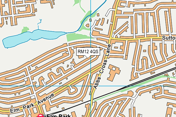 RM12 4QS map - OS VectorMap District (Ordnance Survey)