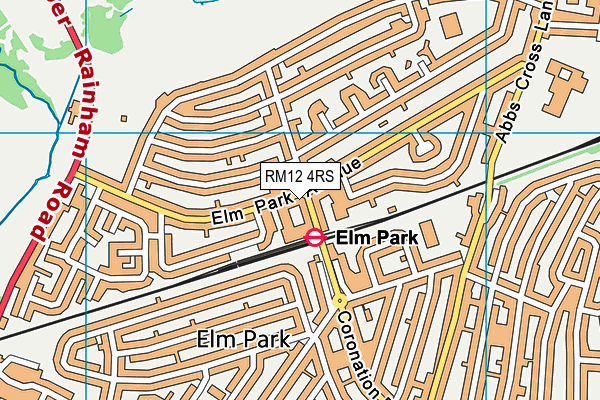 RM12 4RS map - OS VectorMap District (Ordnance Survey)