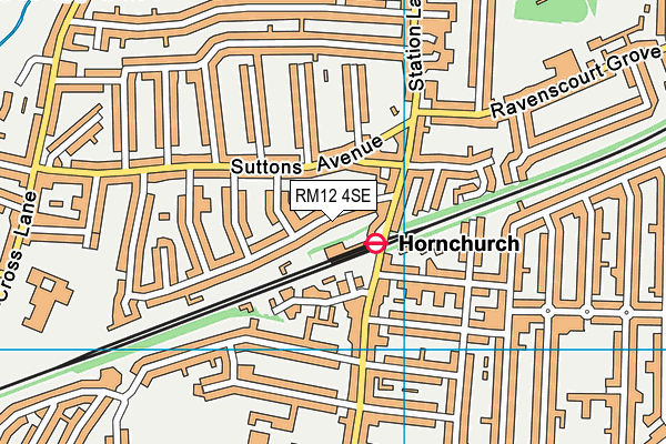 RM12 4SE map - OS VectorMap District (Ordnance Survey)