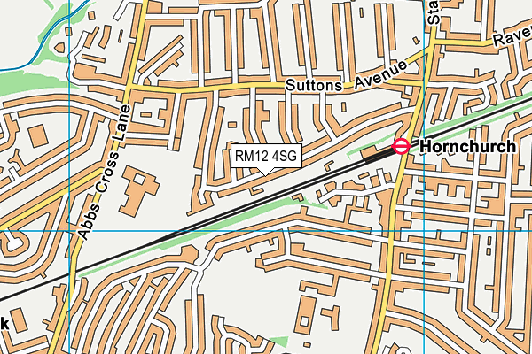 RM12 4SG map - OS VectorMap District (Ordnance Survey)