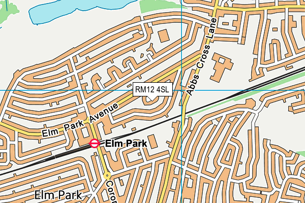 RM12 4SL map - OS VectorMap District (Ordnance Survey)