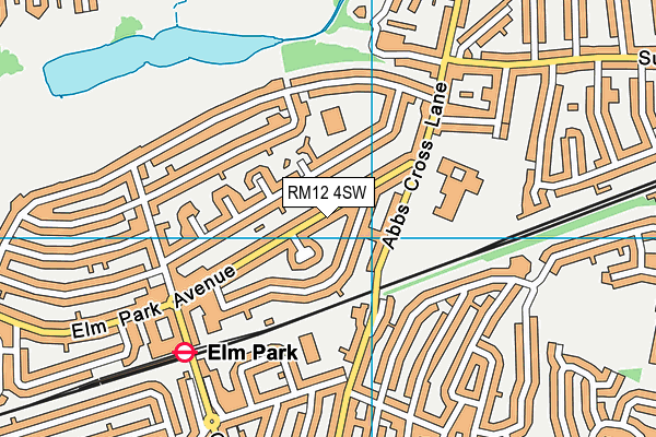 RM12 4SW map - OS VectorMap District (Ordnance Survey)