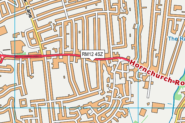 RM12 4SZ map - OS VectorMap District (Ordnance Survey)