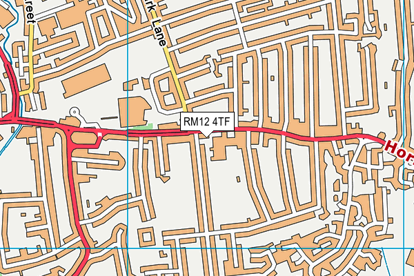 RM12 4TF map - OS VectorMap District (Ordnance Survey)