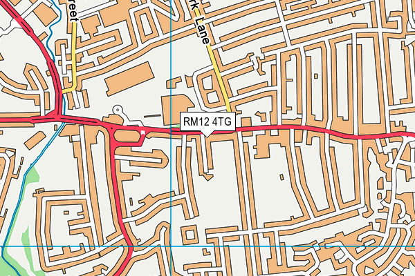 RM12 4TG map - OS VectorMap District (Ordnance Survey)