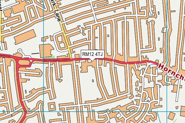 RM12 4TJ map - OS VectorMap District (Ordnance Survey)