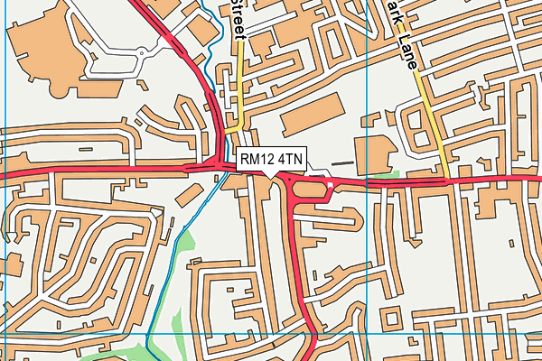 RM12 4TN map - OS VectorMap District (Ordnance Survey)