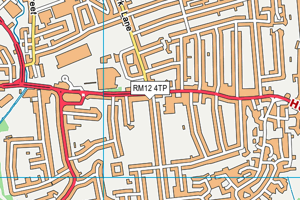 RM12 4TP map - OS VectorMap District (Ordnance Survey)