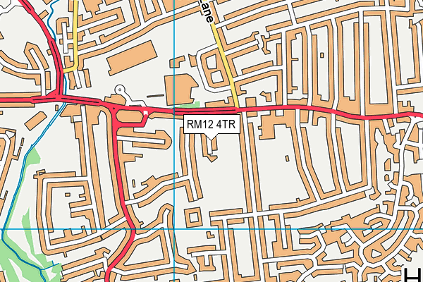 RM12 4TR map - OS VectorMap District (Ordnance Survey)