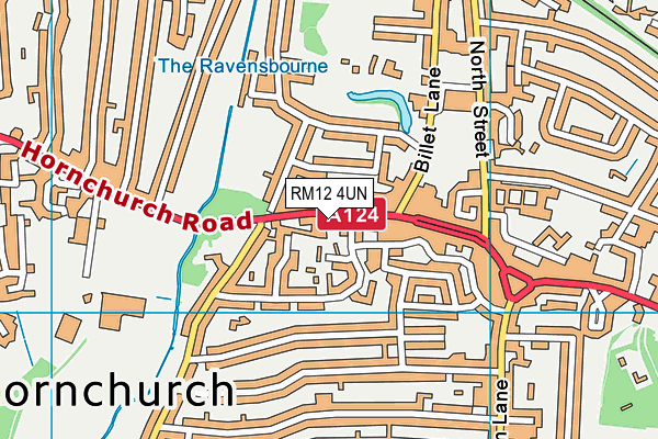 RM12 4UN map - OS VectorMap District (Ordnance Survey)