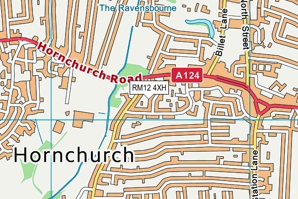 RM12 4XH map - OS VectorMap District (Ordnance Survey)