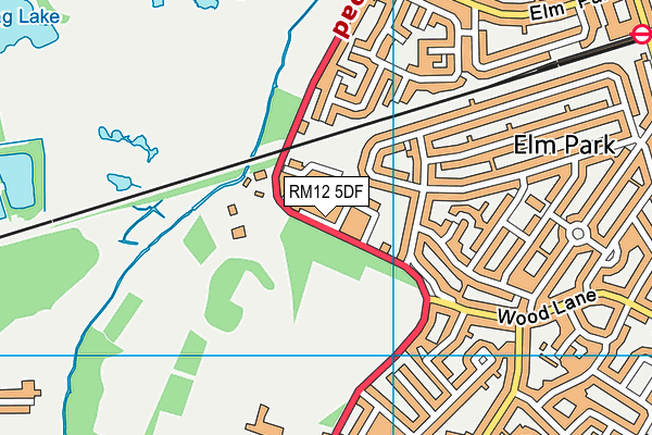 RM12 5DF map - OS VectorMap District (Ordnance Survey)
