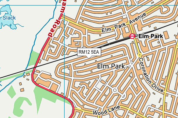 RM12 5EA map - OS VectorMap District (Ordnance Survey)
