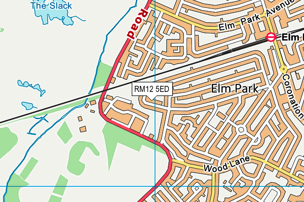 RM12 5ED map - OS VectorMap District (Ordnance Survey)