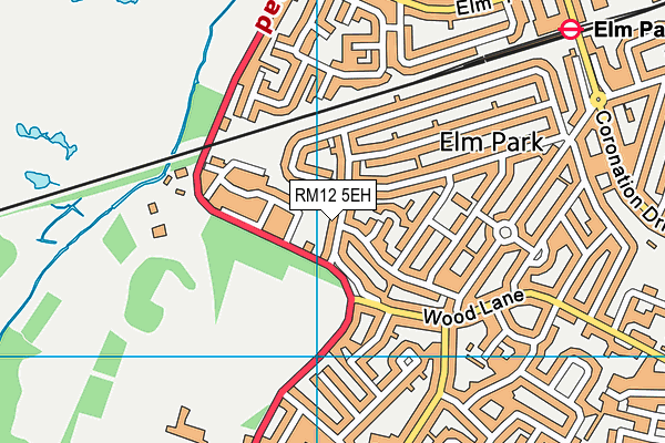 RM12 5EH map - OS VectorMap District (Ordnance Survey)