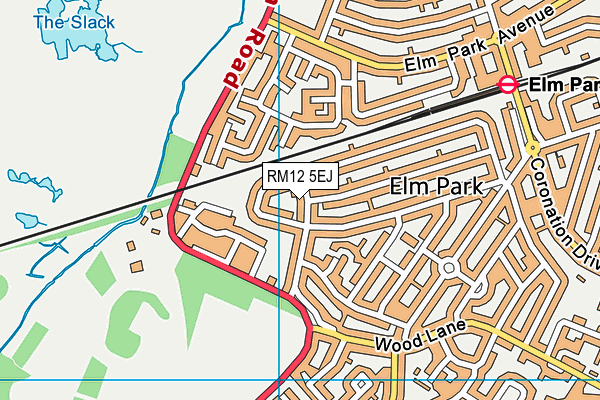 RM12 5EJ map - OS VectorMap District (Ordnance Survey)