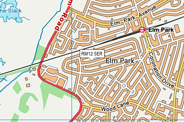 RM12 5ER map - OS VectorMap District (Ordnance Survey)