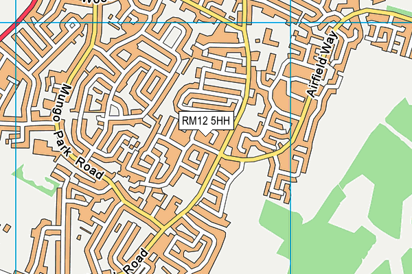 RM12 5HH map - OS VectorMap District (Ordnance Survey)