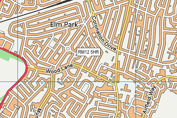 RM12 5HR map - OS VectorMap District (Ordnance Survey)