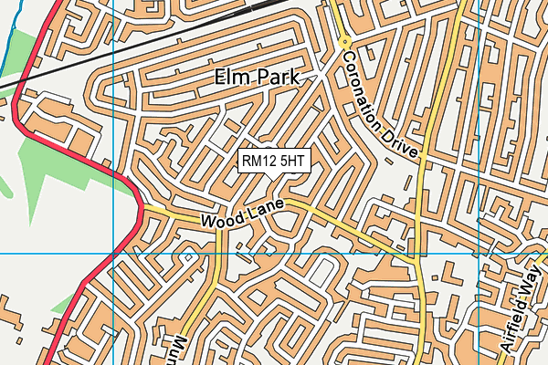 RM12 5HT map - OS VectorMap District (Ordnance Survey)
