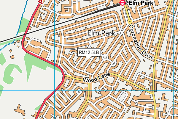 RM12 5LB map - OS VectorMap District (Ordnance Survey)