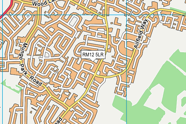 RM12 5LR map - OS VectorMap District (Ordnance Survey)