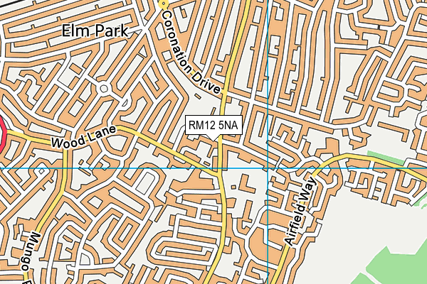RM12 5NA map - OS VectorMap District (Ordnance Survey)