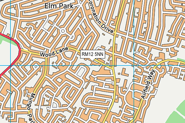 RM12 5NN map - OS VectorMap District (Ordnance Survey)