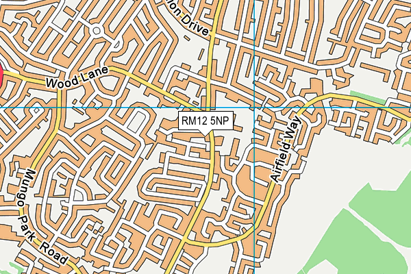 RM12 5NP map - OS VectorMap District (Ordnance Survey)