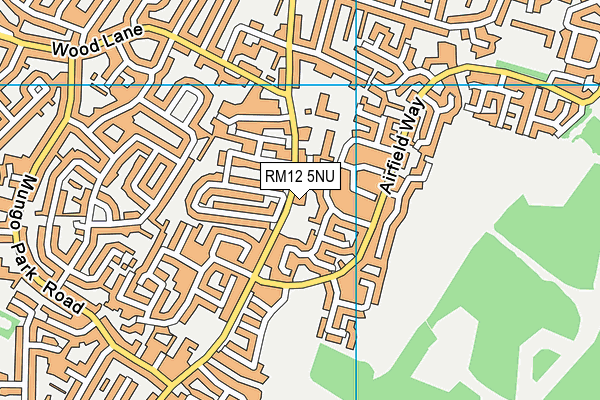 RM12 5NU map - OS VectorMap District (Ordnance Survey)