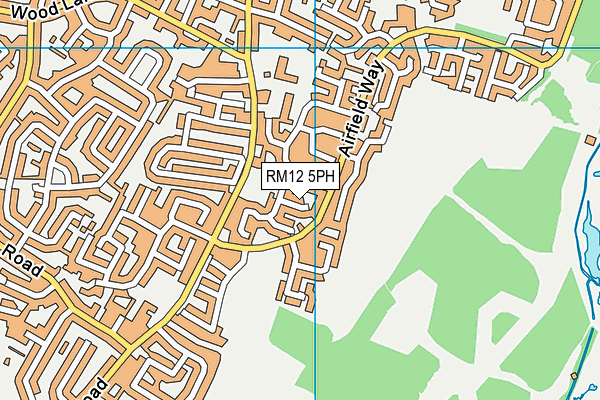RM12 5PH map - OS VectorMap District (Ordnance Survey)