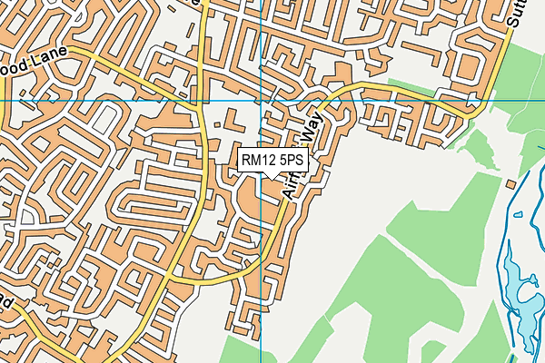 RM12 5PS map - OS VectorMap District (Ordnance Survey)