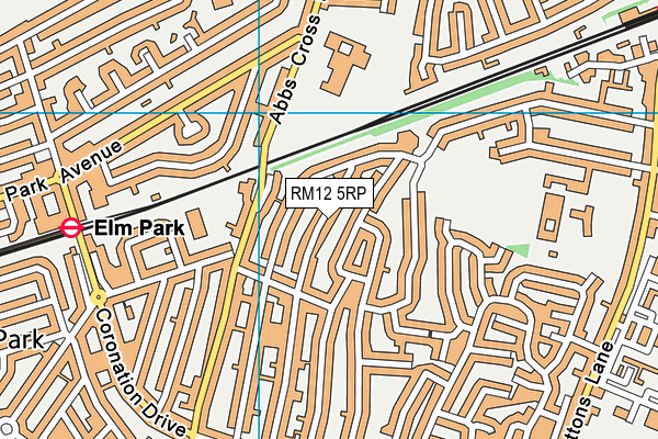 RM12 5RP map - OS VectorMap District (Ordnance Survey)