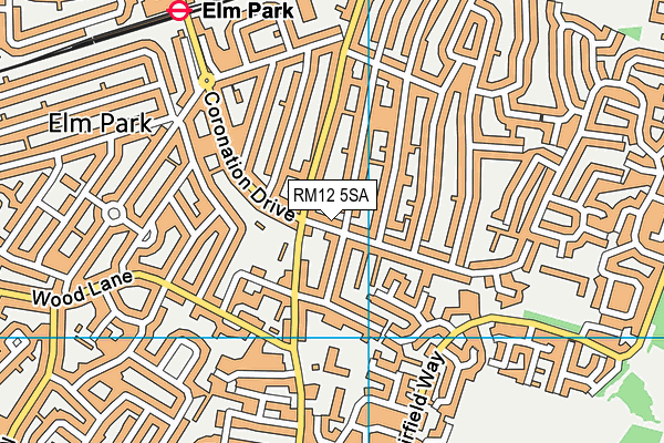 RM12 5SA map - OS VectorMap District (Ordnance Survey)