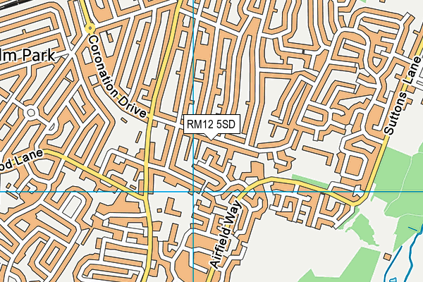RM12 5SD map - OS VectorMap District (Ordnance Survey)