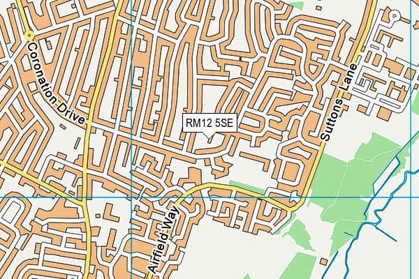 RM12 5SE map - OS VectorMap District (Ordnance Survey)