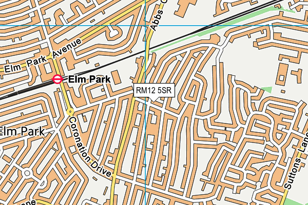 RM12 5SR map - OS VectorMap District (Ordnance Survey)