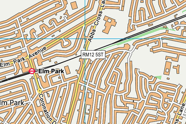RM12 5ST map - OS VectorMap District (Ordnance Survey)