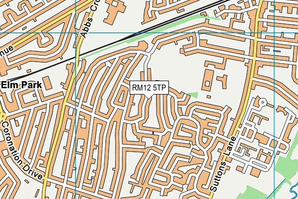 RM12 5TP map - OS VectorMap District (Ordnance Survey)