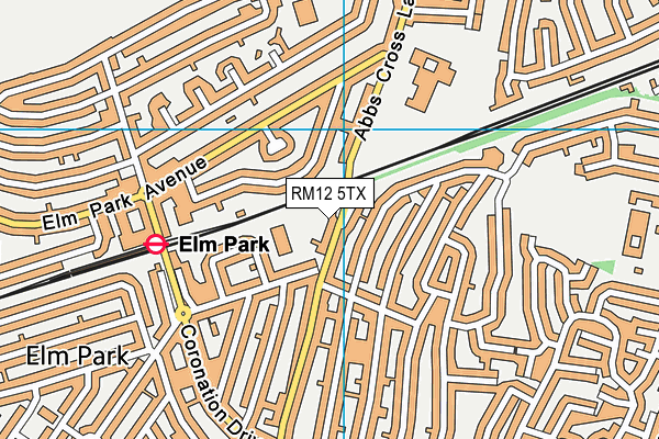 Elm Park Primary School map (RM12 5TX) - OS VectorMap District (Ordnance Survey)