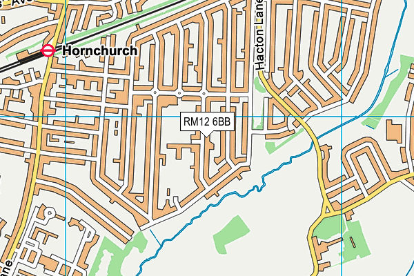 RM12 6BB map - OS VectorMap District (Ordnance Survey)